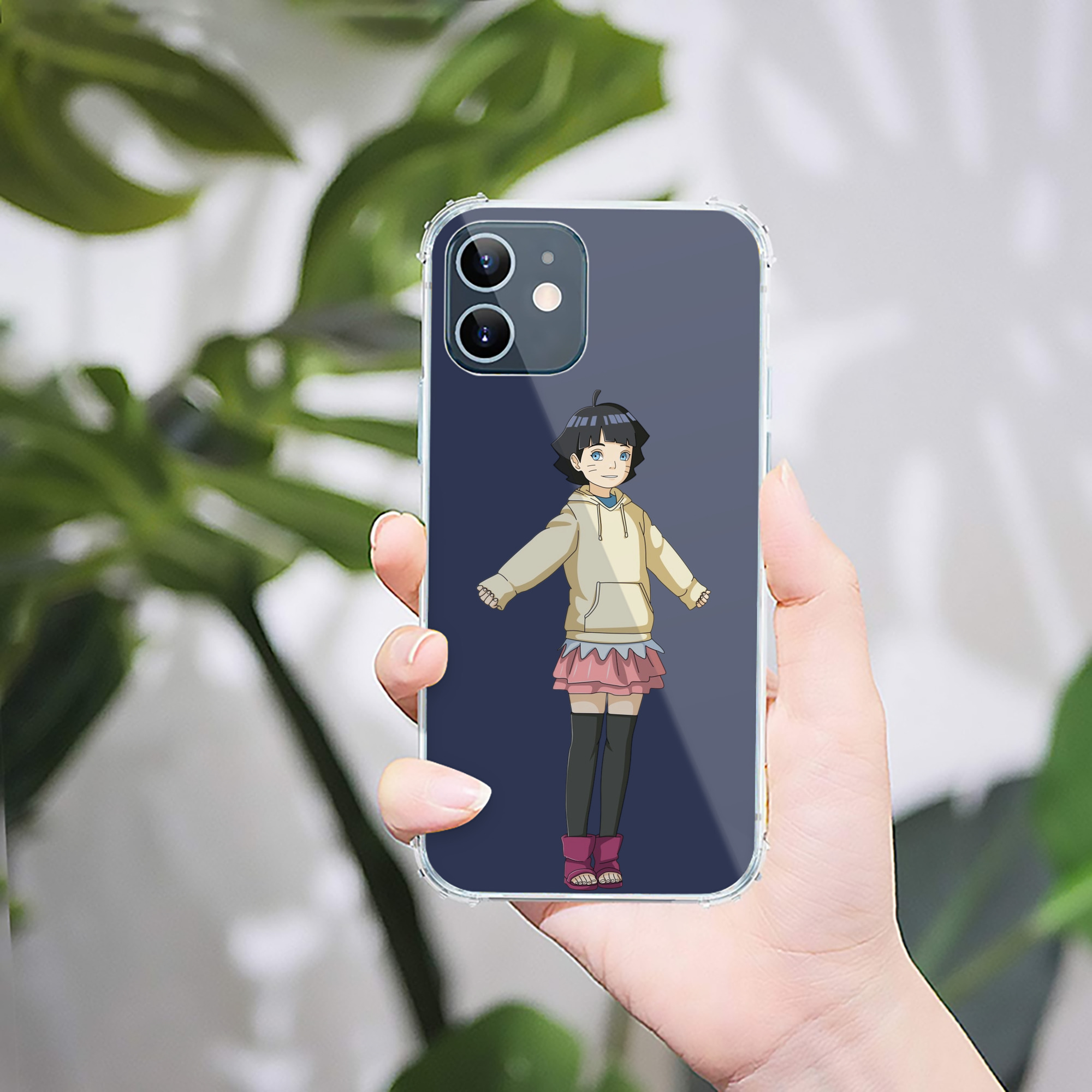 （画像用） NARUTO -ナルト- うずまき ヒマワリ Uzumaki Himawari 【iPhone 12シリーズ対応】透明スマホケース（クリアソフトケース）